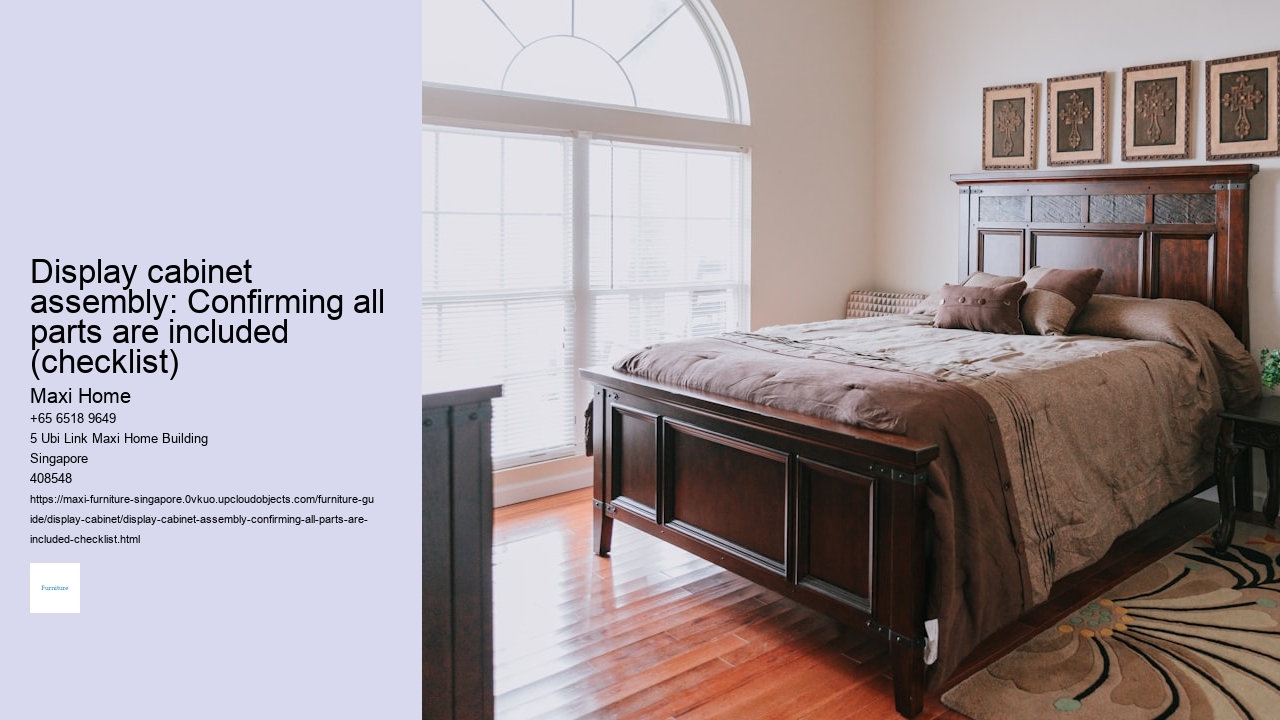 Display cabinet assembly: Confirming all parts are included (checklist)