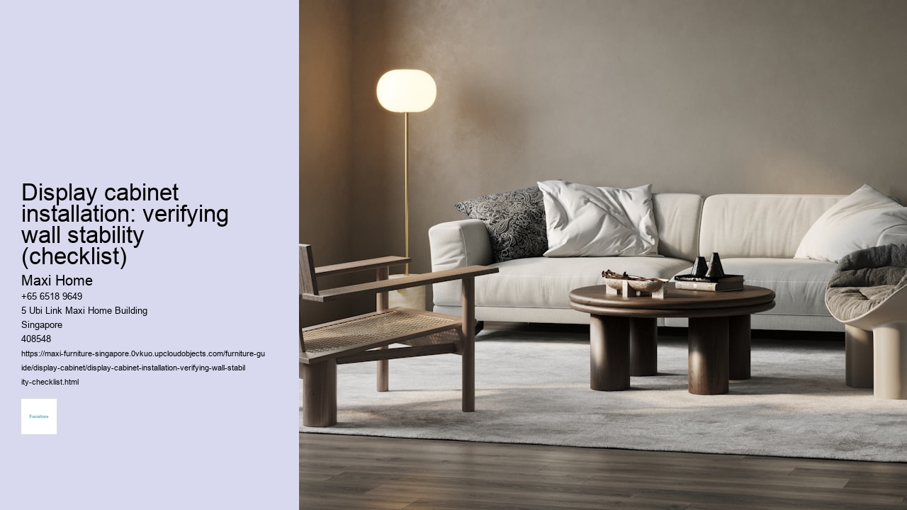 Display cabinet installation: verifying wall stability (checklist)